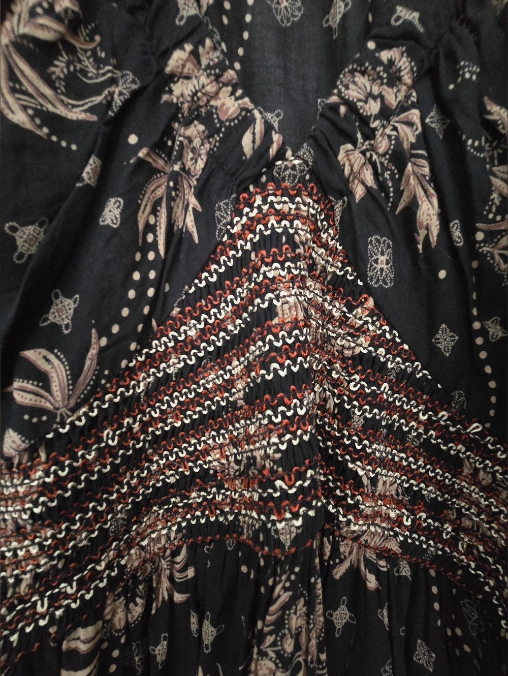 Free People Golden Hour Black Floral Smocked-Waist Maxi Dress - Picture 4 of 7